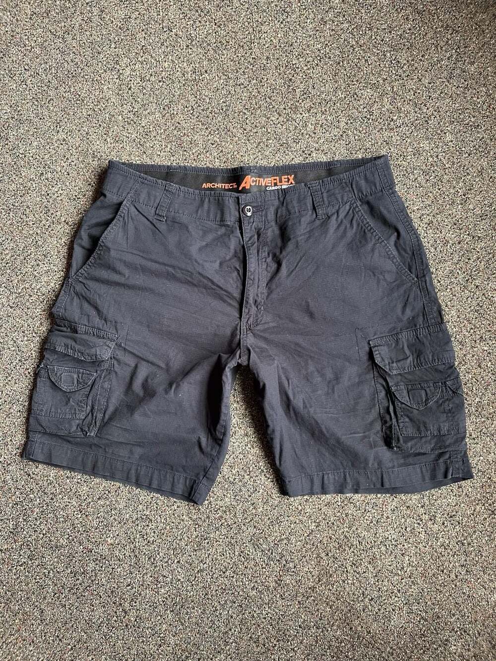 Architect Activeflex Cargo Shorts Size 36 Black Cotton